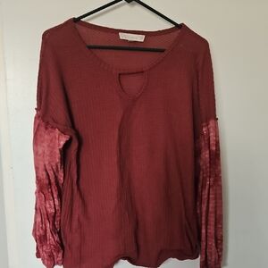 Weekenders Burgundy Long Sleeve Top